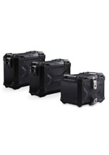 Zestaw: kufry boczne 37/45/38 + kufer centralny TRAX ADV + stelaże SW-MOTECH do motocykla Kawasaki KLR 650 / S (22-), czarne